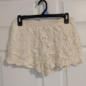 White Lace Shorts